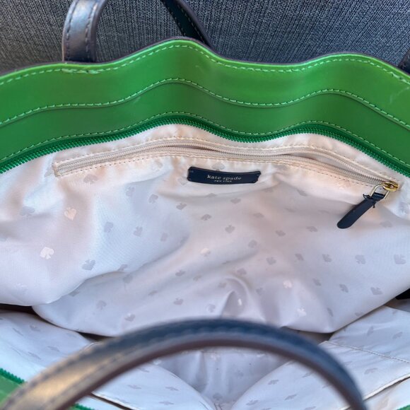 Kate Spade Green and Blue Tote - Picture 3 of 6